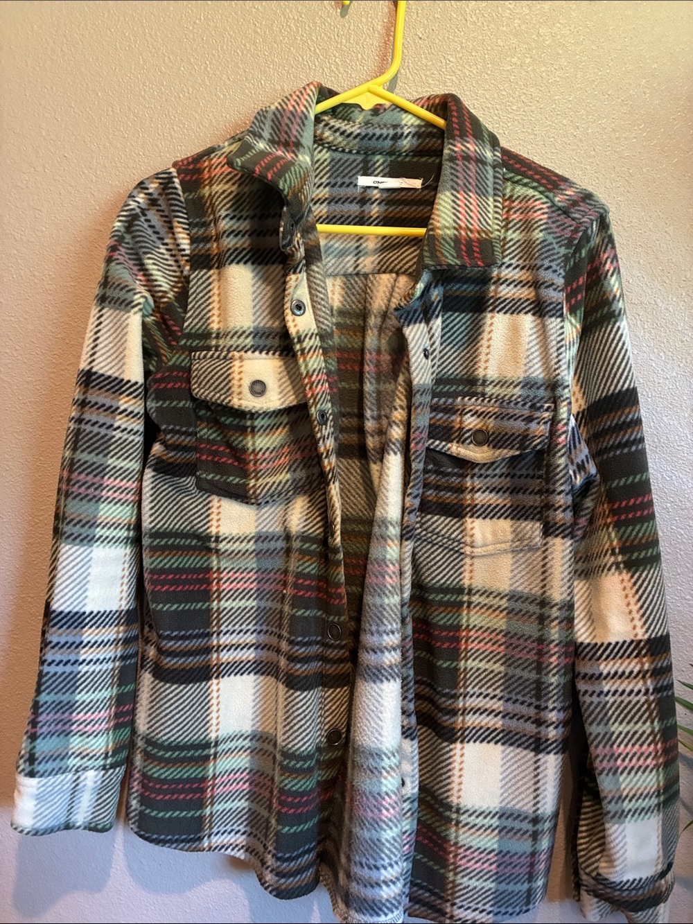 O'Neill Plaid Shirt Jacket in Black, Green & Orange